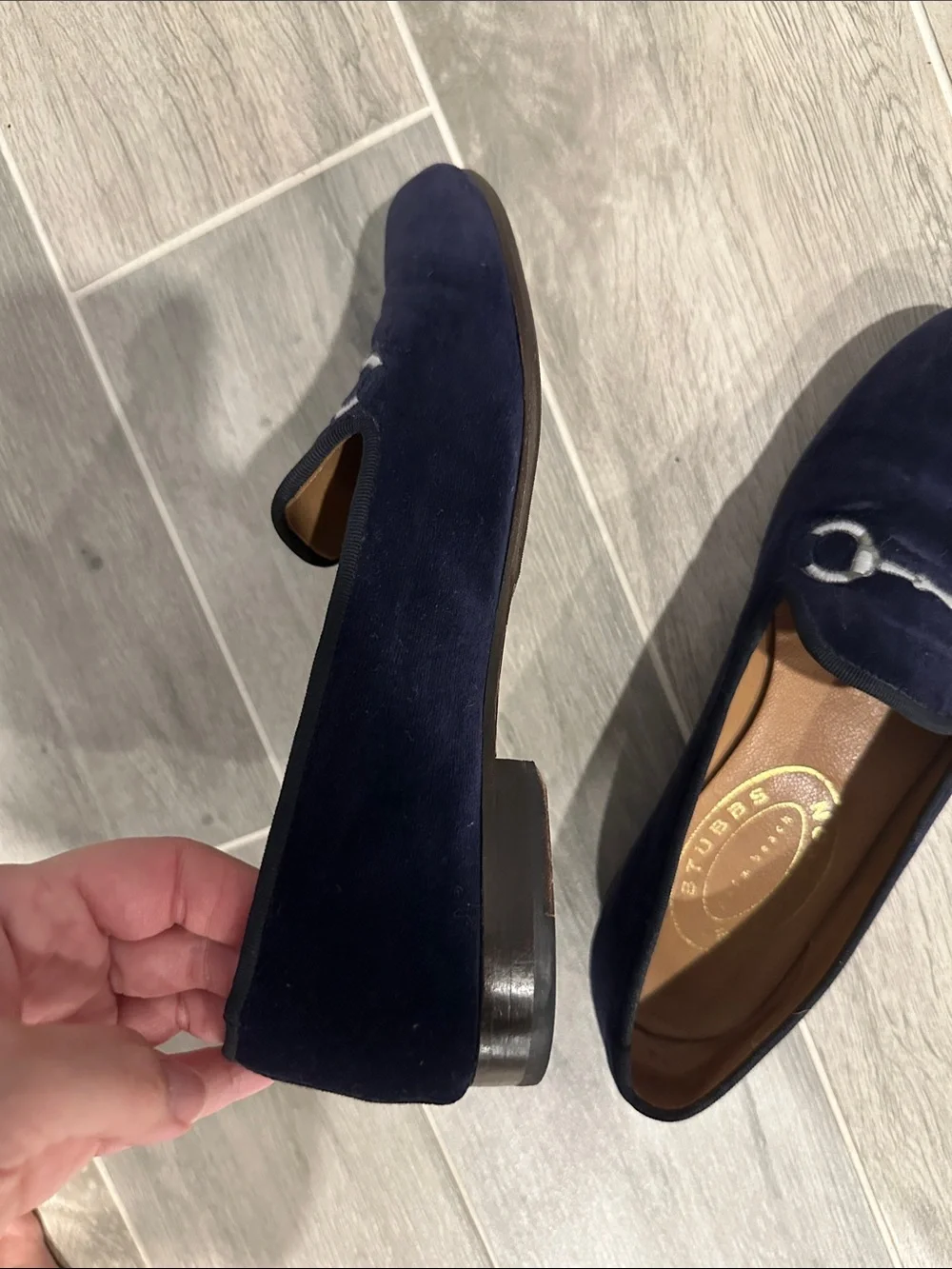 Men's Stubbs & Wootton Embroidered Horsebit Loafers Slippers Shoes Size 7